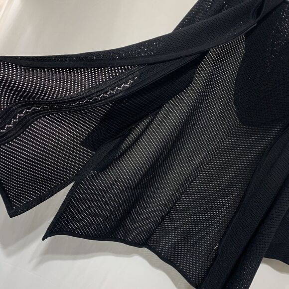 MISOOK Mesh Zip Up Hooded Jacket Tabbed Sleeves Side Vent Shoulder Pads women M - Picture 9 of 15